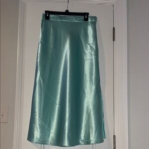 Glam Green A-Line Midi Skirt for Cocktail